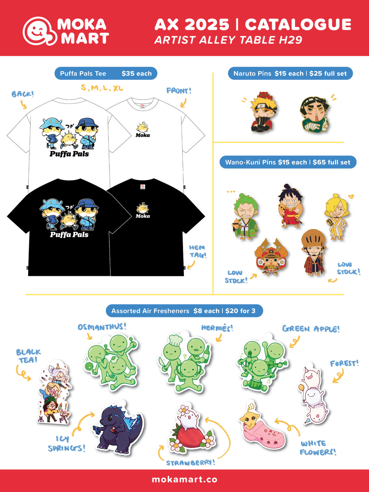 Apparel, Air Fresheners, Anime Pins!