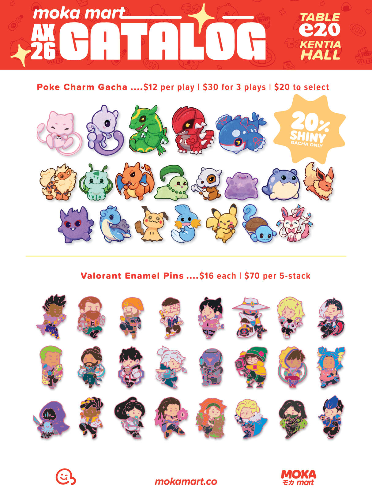Poke Keychain Gacha and Valorant Enamel Pins